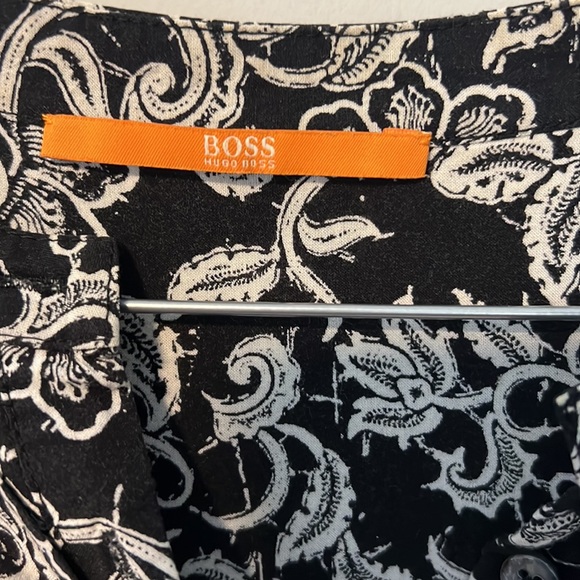 Hugo Boss Orange Floral sz 4/M Long Sleeve Half Buttons - Picture 3 of 7